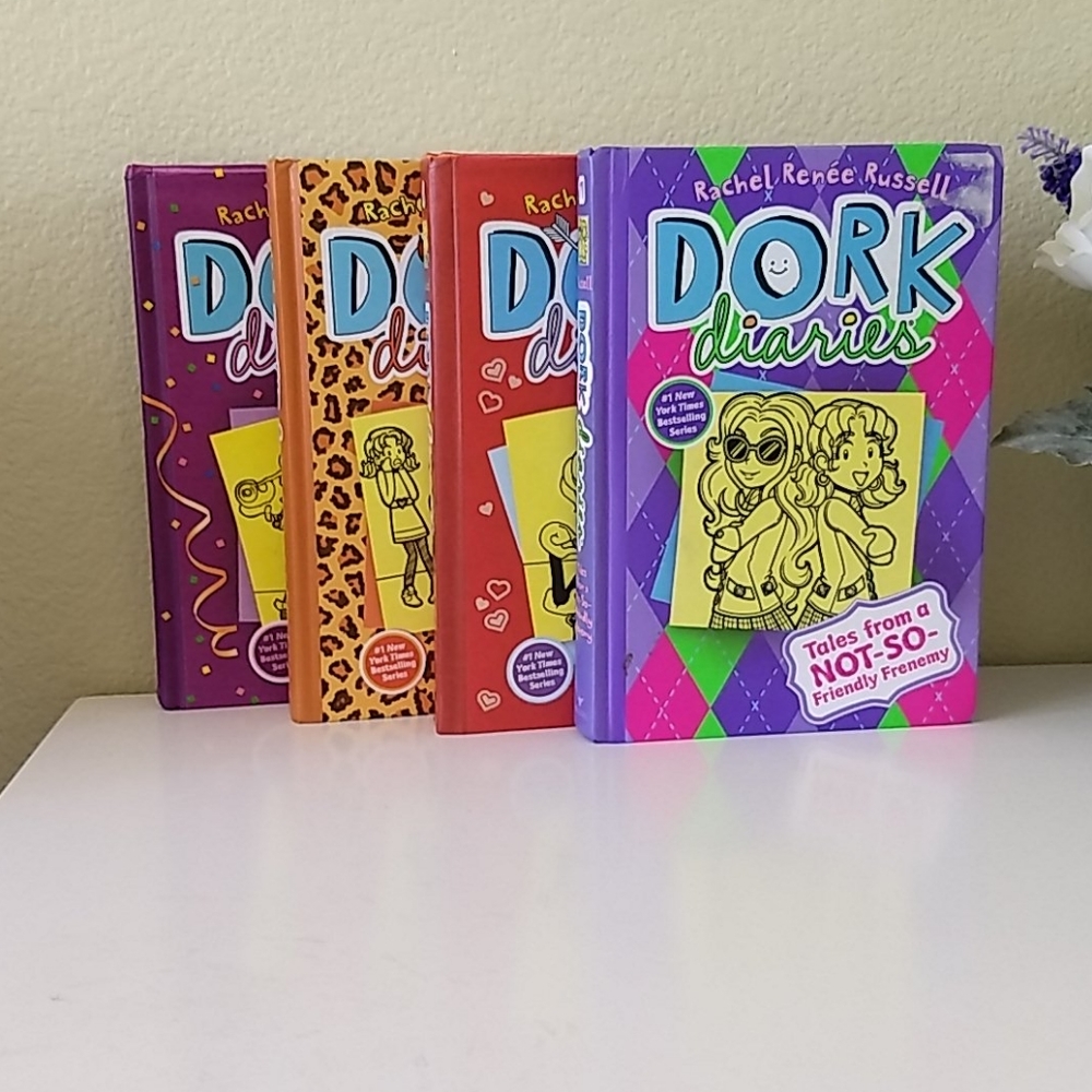 A set of 4 Dork Diarie books